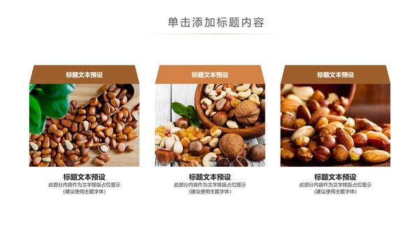 休闲美食美味坚果干果宣传画册PPT模板