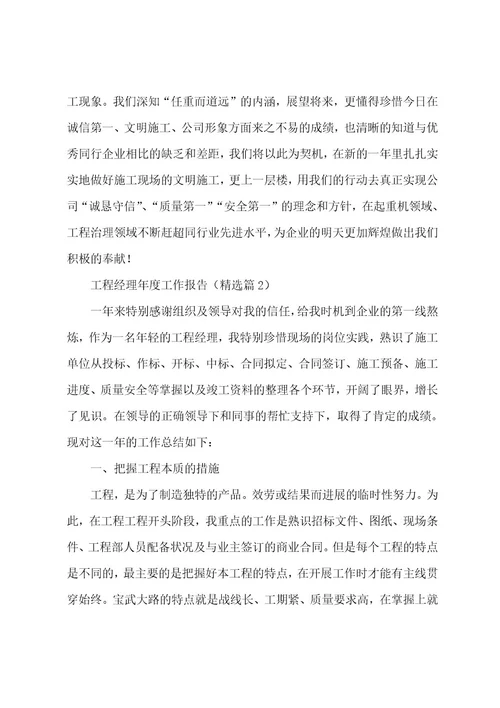 项目经理年度工作报告