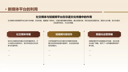 棕色中国风非遗文化的传承与创新之路PPT模板