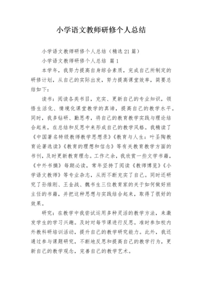 小学语文教师研修个人总结_1.docx