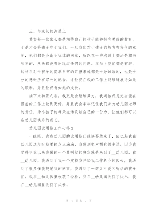 幼儿园试用期工作心得.docx