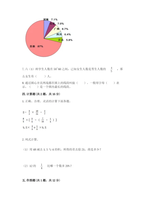 人教版六年级上册数学期末测试卷及参考答案（精练）.docx