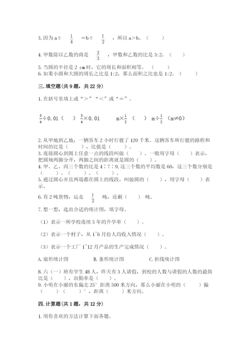 小学数学六年级上册期末考试试卷精品【精选题】.docx