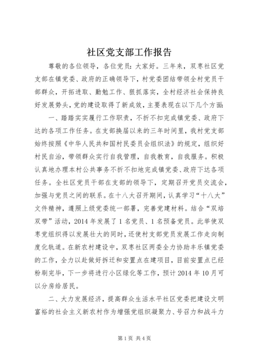 社区党支部工作报告.docx