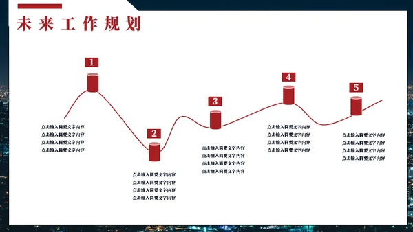 年度工作总结城市夜景通用PPT模板