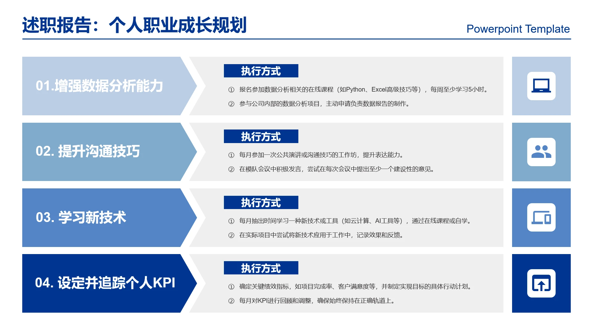 高级感工作汇报述职报告个人职业成长规划个人能力提升计划