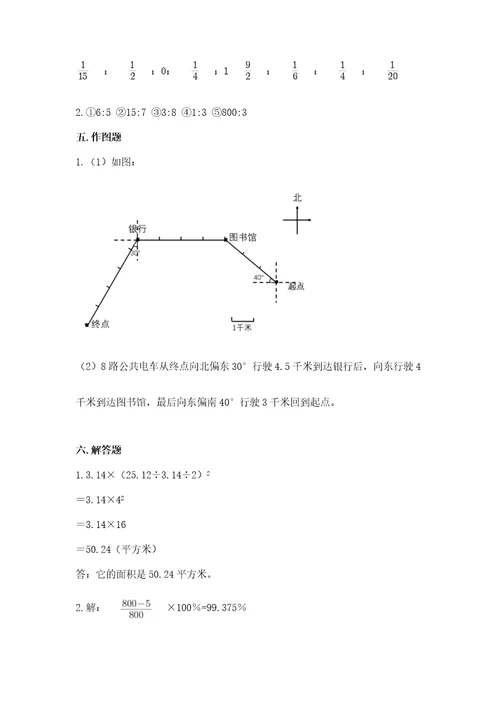 小学数学六年级上册期末测试卷附答案黄金题型