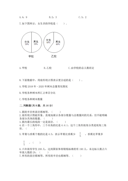 人教版六年级上册数学期末测试卷含答案ab卷.docx