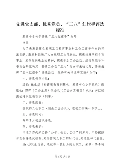 先进党支部、优秀党员、“三八”红旗手评选标准.docx