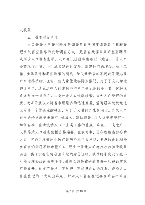 人口普查难点及初步对策思考.docx