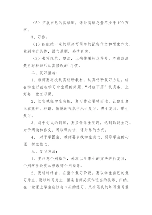 小学六年级语文总复习计划.docx