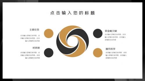 黑金色时尚大气年中总结通用PPT模板