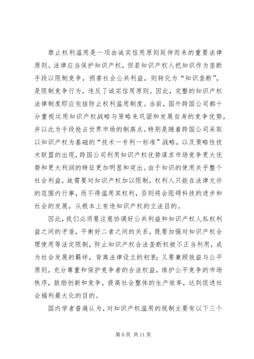 仿制药的知识产权法律规制问题研究从知识产权的专有性看知识产权滥用的规制.docx