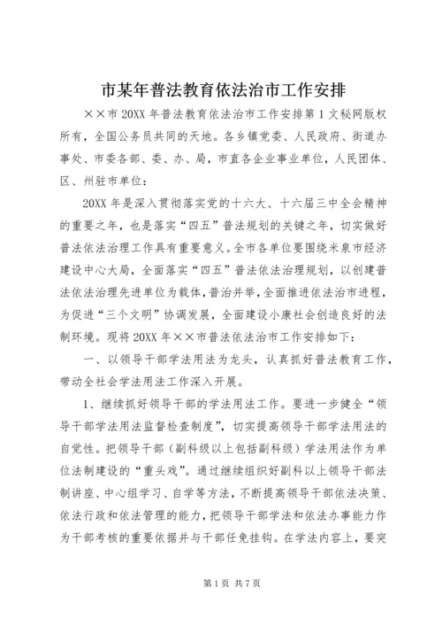 市某年普法教育依法治市工作安排 (3).docx