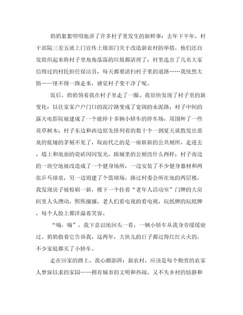 家乡换新颜优秀作文800字