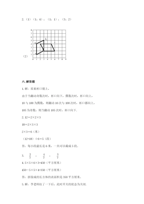 人教版数学五年级下册期末测试卷附答案（综合题）.docx