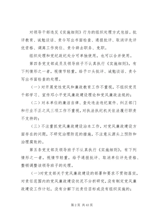 对违反党风廉政建设责任制的行为实施责任追究的办法(试行).docx