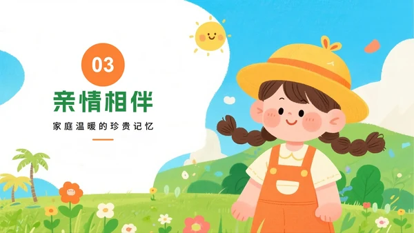手绘卡通插画风小学生我的暑假生活暑假记录PPT模板