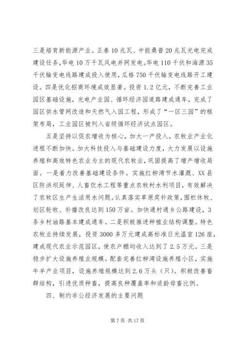 县非公有制经济发展情况自查汇报.docx