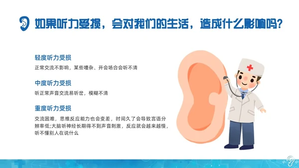蓝色科技全国爱耳日保护耳朵PPT课件