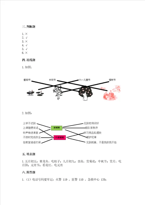 部编版二年级上册道德与法治期末测试卷精华版