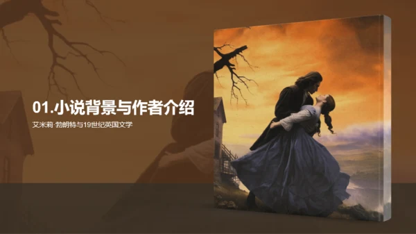 黄色复古读书笔记呼啸山庄PPT模板