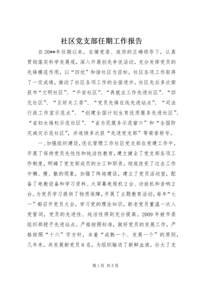 社区党支部任期工作报告.docx