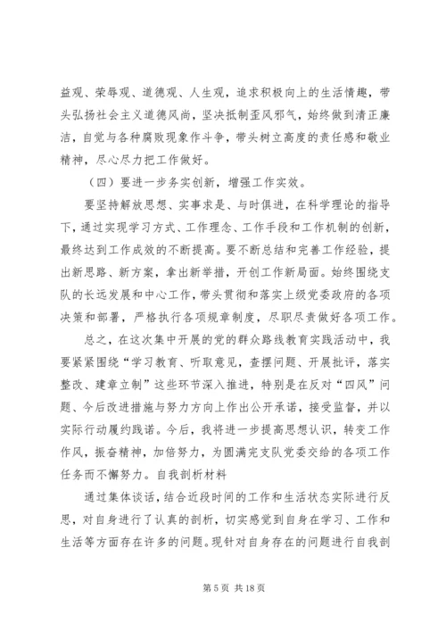 党的群众路线自我剖析材料.docx