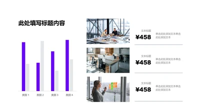 图表页-紫色商务风3项条形图