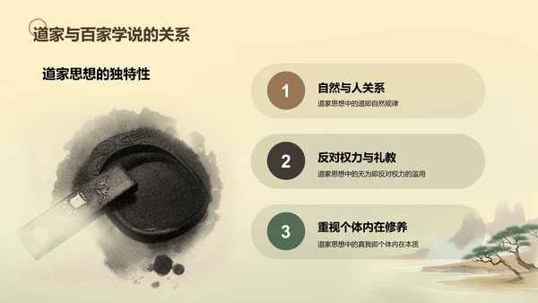 黄色插画复古国风名著导读淮南子培训课件PPT模板