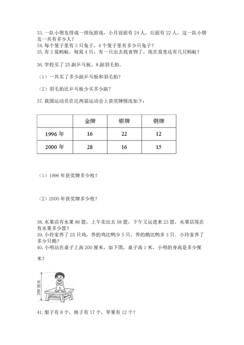 小学二年级上册数学应用题100道及参考答案（b卷）.docx
