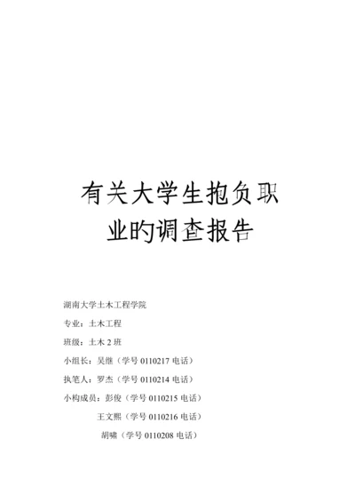 有关大学生理想职业的调查汇总报告.docx