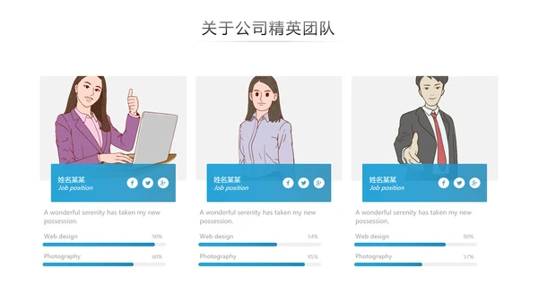 蓝色欧美风商务公司介绍企业宣传PPT模板