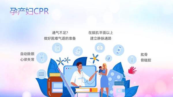 蓝色展板风医院医疗产妇心肺复苏ppt课件心脏复苏