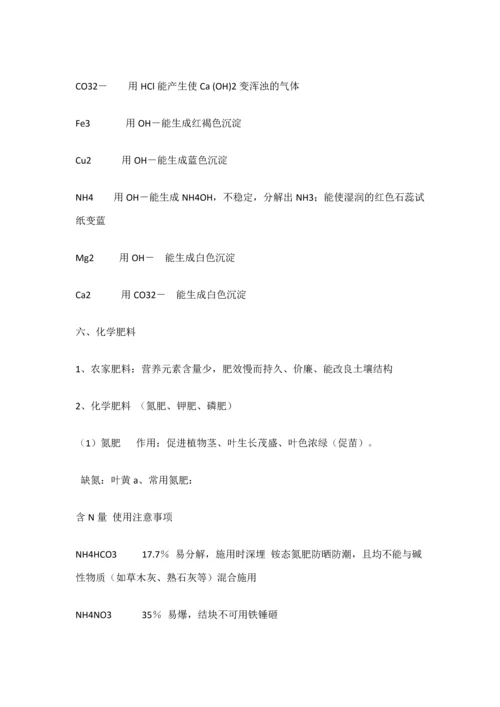 2023年初中化学第十一单元盐化肥知识点.docx