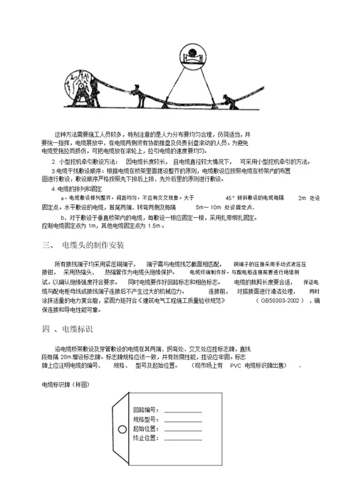 施工方案电缆敷设