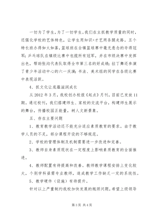 乡镇小学教学工作自评汇报.docx