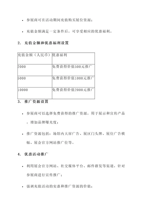 展会充值活动文案策划书