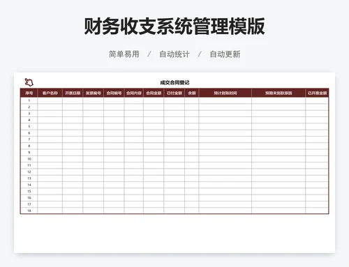 财务收支系统管理模版