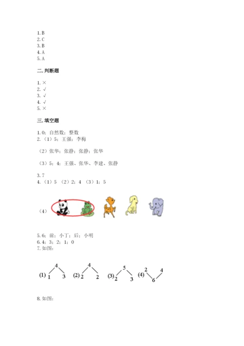 人教版一年级上册数学期中测试卷带答案下载.docx