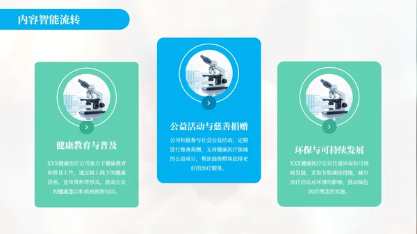 蓝绿色简约风关爱健康医疗服务你我健康医疗公司介绍年终总结PPT模板