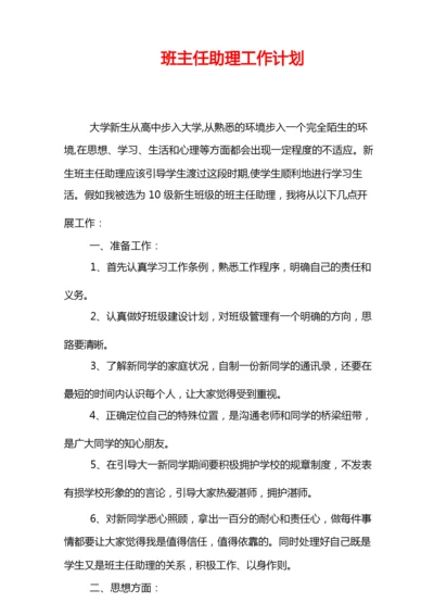 班主任助理工作计划.docx