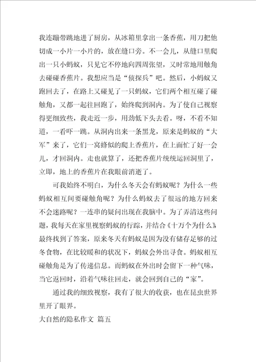 大自然的秘密作文优秀9篇