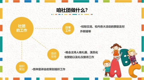 卡通简约大学生社团招新PPT模板
