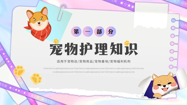 宠物医院，宠物健康管理狗狗通用PPT模板