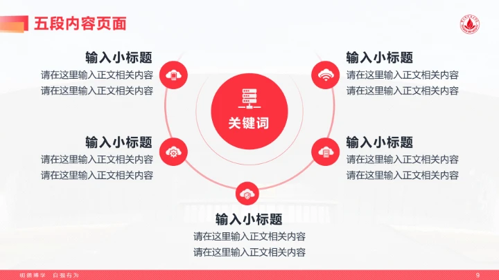 红色风格佛山科学技术学院专属学术汇报毕业答辩通用PPT模板