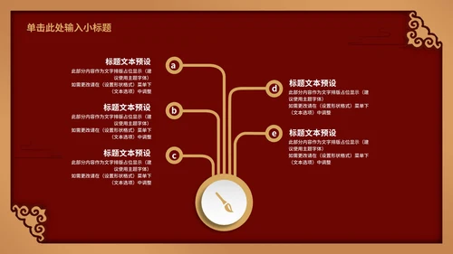 深红色年终工作汇报会PPT模板