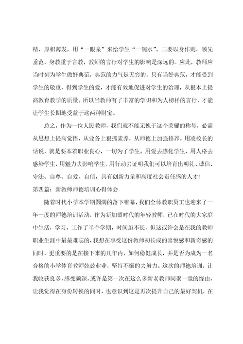 教师师德师风建设的培训心得体会