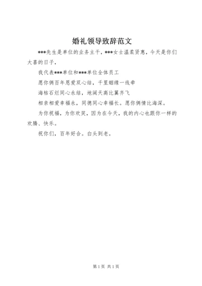 婚礼领导致辞范文.docx