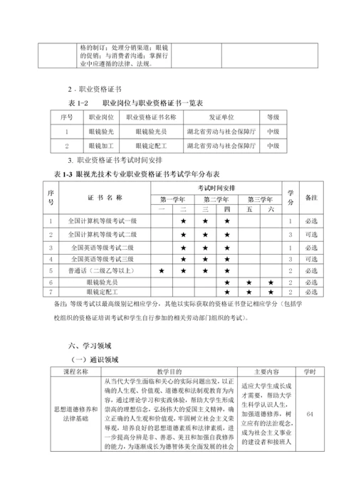 眼视光技术专业人才培养方案(新).docx